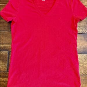 Nautica Women's Bright Red V-Neck Tee